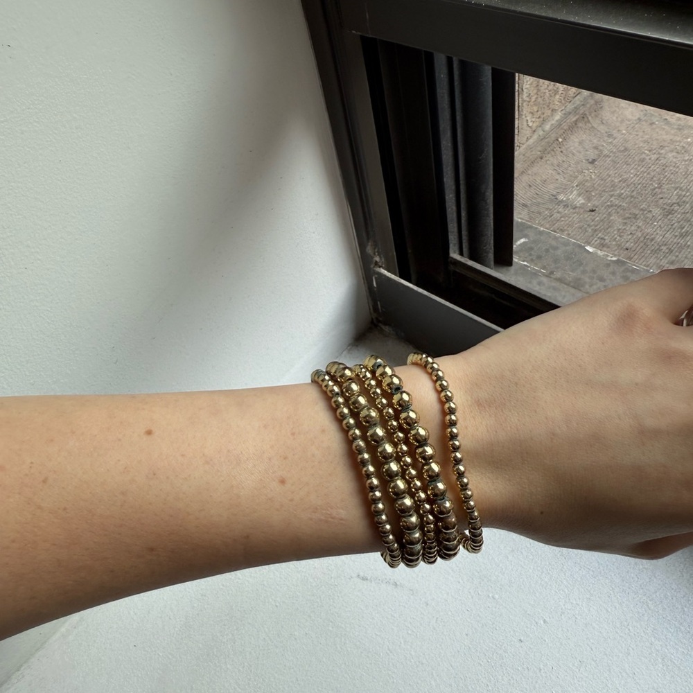 Elegant Gold Beaded Bracelet Set
